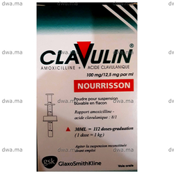 medicament CLAVULIN100 MG/12,5 MG/ML NOURISSONFlacon de 30 ml maroc