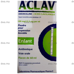medicament ACLAV100 MG / 12,5 ML2 Flacons de 60 ml maroc