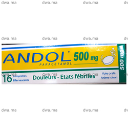 medicament ANDOL500 MGBoîte de 16 maroc