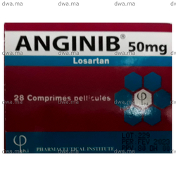 medicament ANGINIB50 MGBoîte de 28 maroc