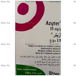 medicament AZYTER15 MG / GBoîte de 6 récipients unidoses maroc