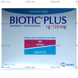 medicament BIOTIC PLUS1G/125 mg SachetBoîte de 24 maroc