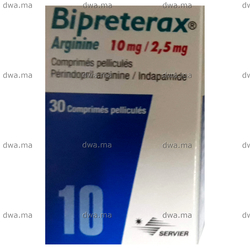 medicament BIPRETERAX ARGININE10 MG / 2,5 MGBoite de 30 maroc