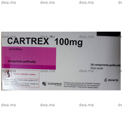 medicament CARTREX100 MGBoite de 20 comprimés pelliculés maroc