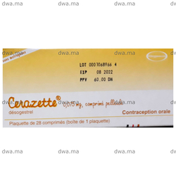 medicament CERAZETTE0,075 MGBoîte de 28 maroc