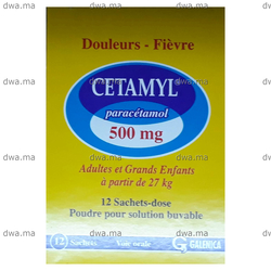 medicament CETAMYL500 MGBoîte de 12 maroc