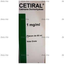 medicament CETIRAL1 MG / MLFlacon de 60 ml maroc