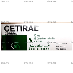 medicament CETIRAL10 MGBoîte de 15 maroc