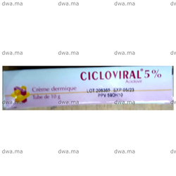 medicament CICLOVIRAL5 %Tube de 10 g maroc