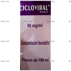 medicament CICLOVIRAL80 MG / MLFlacon de 100 ml maroc