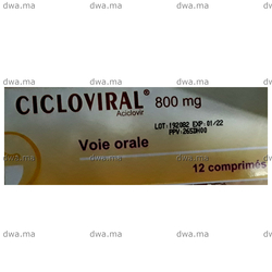 medicament CICLOVIRAL800 MGBoîte de 12 maroc