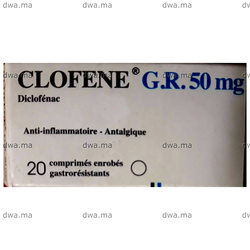 medicament CLOFENE50 MGBoîte de 20 maroc