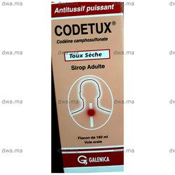 medicament CODETUX ADULTE140 mg SiropFlacon de 180 ml maroc