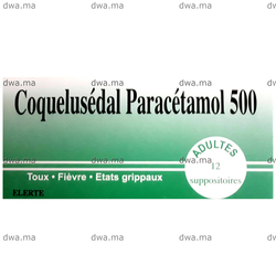 medicament COQUELUSEDAL PARACETAMOL ADULTES500 mgBoîte de 12 maroc