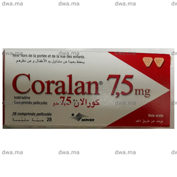 medicament CORALAN7,5 MGBoîte de 28 maroc