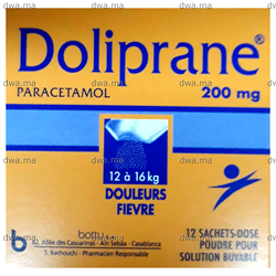 medicament DOLIPRANE200 MGBoîte de 12 maroc