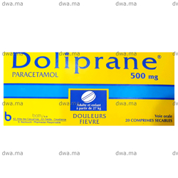 medicament DOLIPRANE500 MGBoîte de 20 maroc