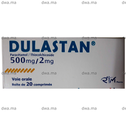 medicament DULASTANBoite de 20 comprimés dosés 500mg en paracétamol et 2mg de thiocolchicoside maroc