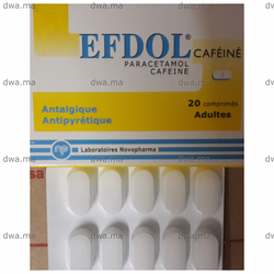 medicament EFDOL CAFEINE500 MG / 50 MGBoîte de 20 maroc