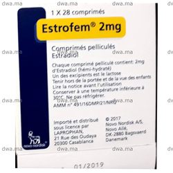 medicament ESTROFEM2 MGBoîte de 28 maroc