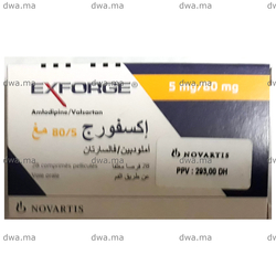 medicament EXFORGE5 MG / 80 MGBoîte de 28 maroc