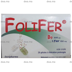 medicament FOLIFER161,6 MG / 0,62 MGBoite de 28 maroc