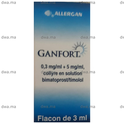 medicament GANFORT0GANFORT 0,3mg/ml+5mg/ml Collyre en solution Flacon de 3ml maroc