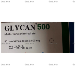 medicament GLYCAN500 MGBoîte de 50 maroc