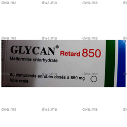 medicament GLYCAN RETARD850 MGBoîte de 60 maroc