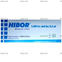 medicament HIBOR3500 UIBoîte de 2 seringues préremplies maroc