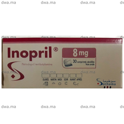 medicament INOPRIL8 MGBoite de 30 comprimés sécables maroc