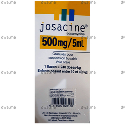 medicament JOSACINE500mg/5ML, Poudre pour suspension buvableFlacon de 60ml maroc