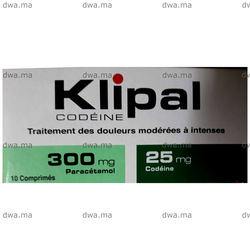 medicament KLIPAL300/25 MGBoite de 10 comprimés maroc