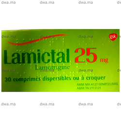 medicament LAMICTAL25mgBoîte de 30 maroc