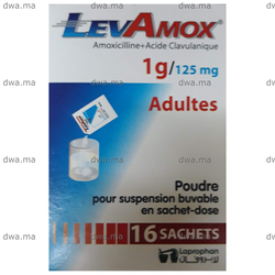 medicament LEVAMOX1 g/ 125 mg Poudre pour Suspension buvable en sachetBoîte de 16 maroc