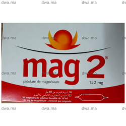 medicament MAG2 122 mg/10 ml Solution buvableBoîte de 30 Ampoules buvables maroc