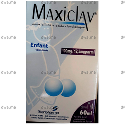 medicament MAXICLAV100 MG / 12.5 MG par MLFlacon de 60 ML maroc