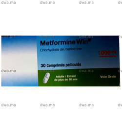 medicament METFORMINE WIN1000Boite de 30 comprimés sécables maroc