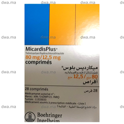 medicament MICARDIS PLUS80 MG / 12,5 MGBoîte de 28 maroc