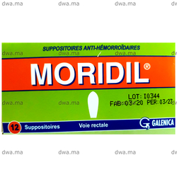 medicament MORIDIL SuppositoireBoîte de 12 maroc
