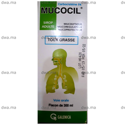 medicament MUCOCIL5 % Sirop ADULTEFlacon de 300 ml maroc