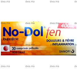 medicament NO-DOL FEN400 MGBoite de 30 comprimés pelliculés dosés à 400 mg d'ibuprofène maroc