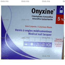 medicament ONYXINE5 %Boite d'un flacon de 2.5 ML avec 10 spatules maroc