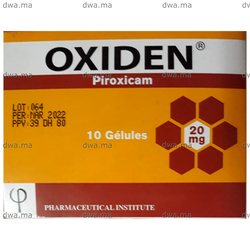 medicament OXIDEN20 MGBoîte de 10 maroc