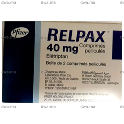 medicament RELPAX40 MGBoîte de 2 maroc