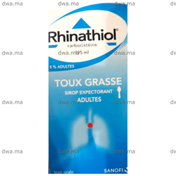 medicament RHINATHIOL Adultes Expectorant5%Flacon de 125 ml maroc