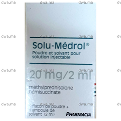 medicament SOLUMEDROL20 MG / 2 ML2 Flacon + 1 ampoule maroc