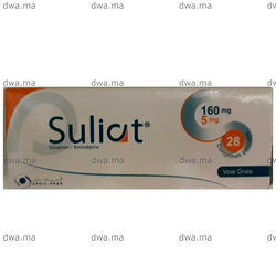 medicament SULIAT160 MG / 5 MGBoite de 28 maroc