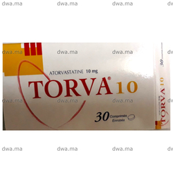 medicament TORVA10 mgBoîte de 30 comprimés enrobés maroc