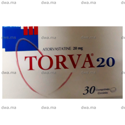 medicament TORVA20 mg Comprimé enrobéBoite de 30 cps maroc